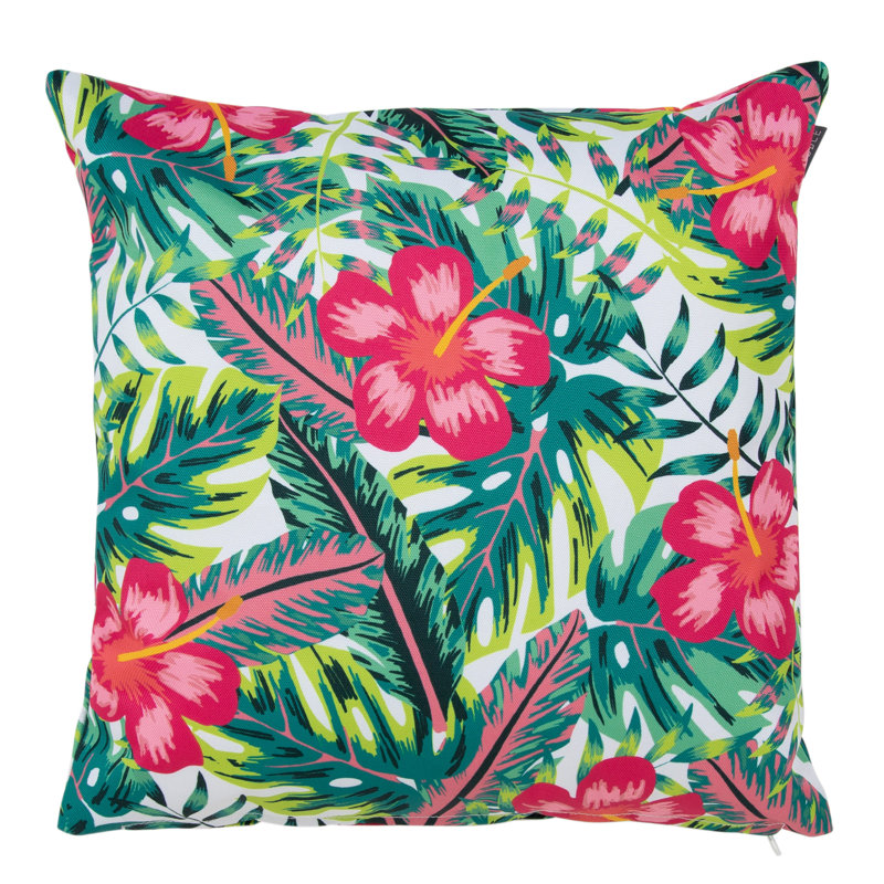 Tropical Flower Indoor-Outdoor Cushion, Multicolour