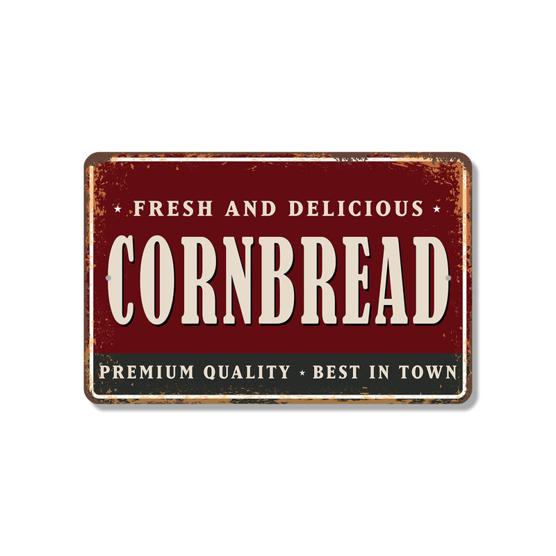 Plaque en plastique Cornbread Street 13 po x 20 po