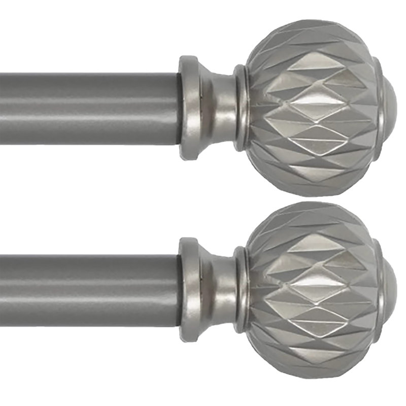 Nickoy Adjustable Single Curtain Rod, 84" - 120", Gunmetal