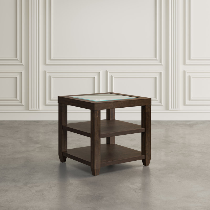 Jessim End Table with Storage, Merlot