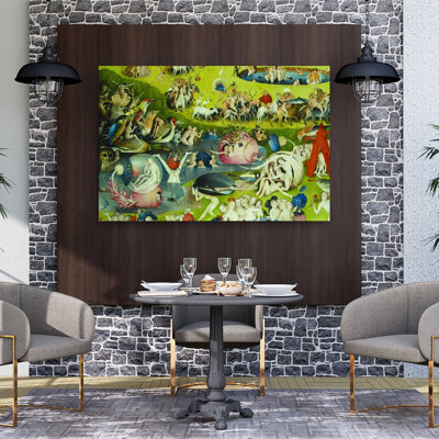 Central Panel Birds Detail From The Garden Of Earthly Delights Classic Surreal Wildlife Wall Art Print by Hieronymus Bosch - 1 Piece Wrapped Canvas Wall Art