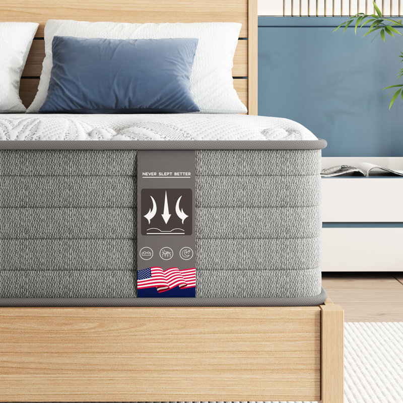   Alwyn Home 12" Medium Firm Hybrid Mattresses with 7 Zone Support-Fiberglass-Free Bed In A Box - No Odor, Full, 12"