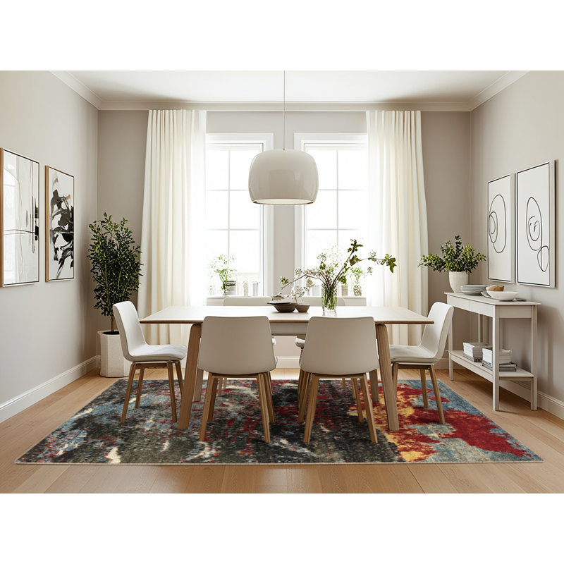 Abstract Indoor Rug, Rectangle 7' x 10'