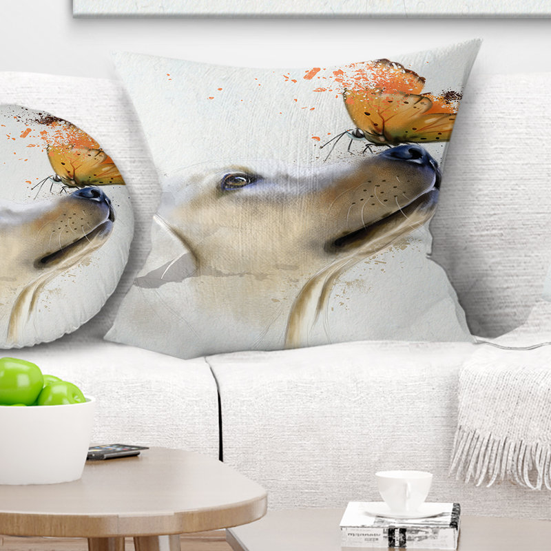 Coussin Golden Retriever, 18 po x 18 po