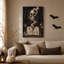 Art mural sur toile gothique crâne gothique avec bougies allumées et grimoire ouvert-611502192