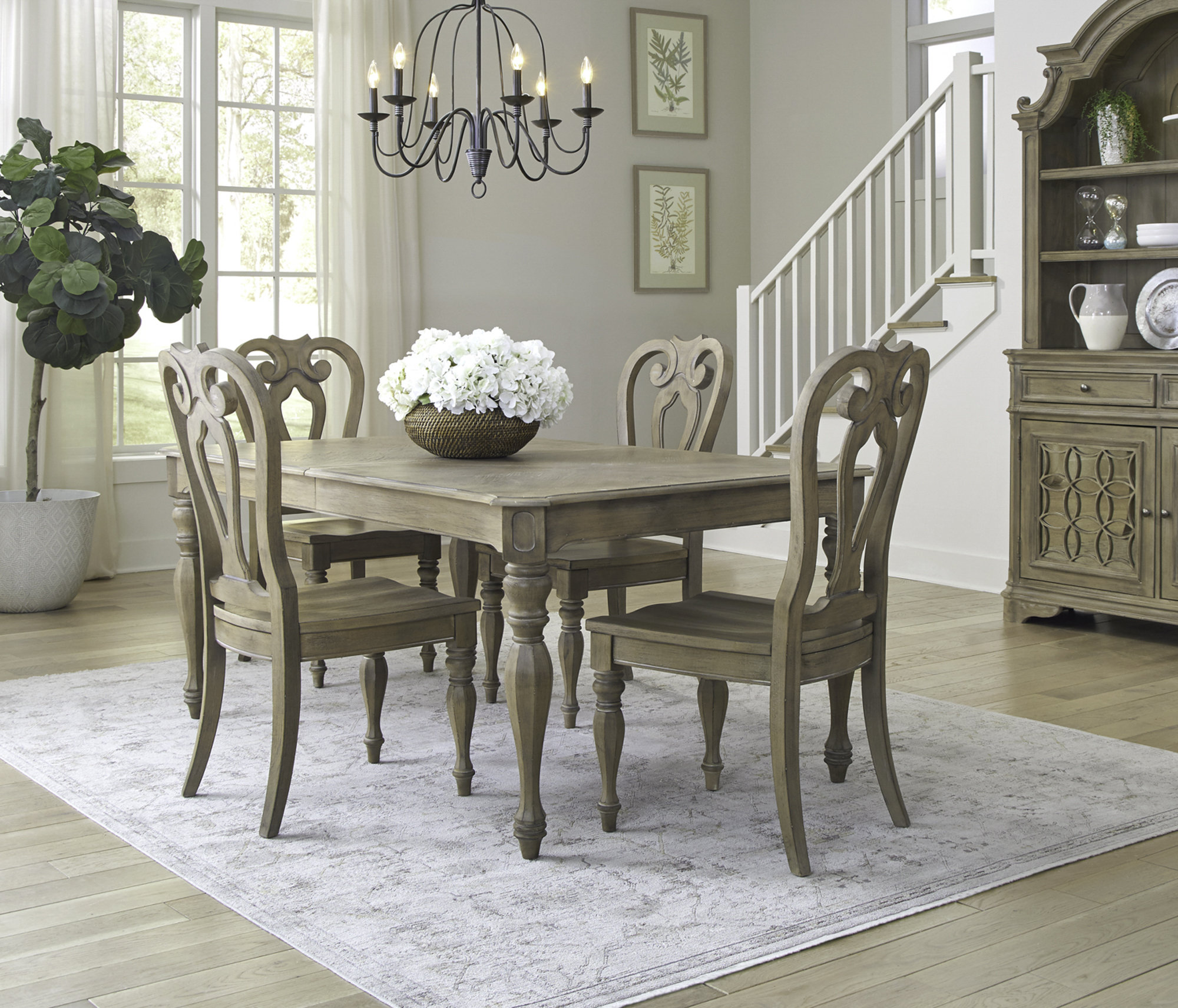 Laurel Foundry Modern Farmhouse Opt 5 Piece Rectangular Table Set ...