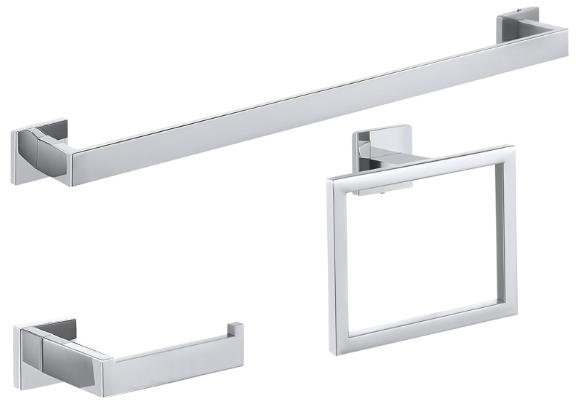 Kins Polished Chorme 3 pieces Decorative Bathroom Hardware sets, Polished Chorme