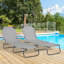 Chaises longues de piscine pliantes 2 pièces, chaises de bronzage d'extérieur avec dossier inclinable à 5 niveaux, structure en acier pour la plage, la cour, le patio-1258565160
