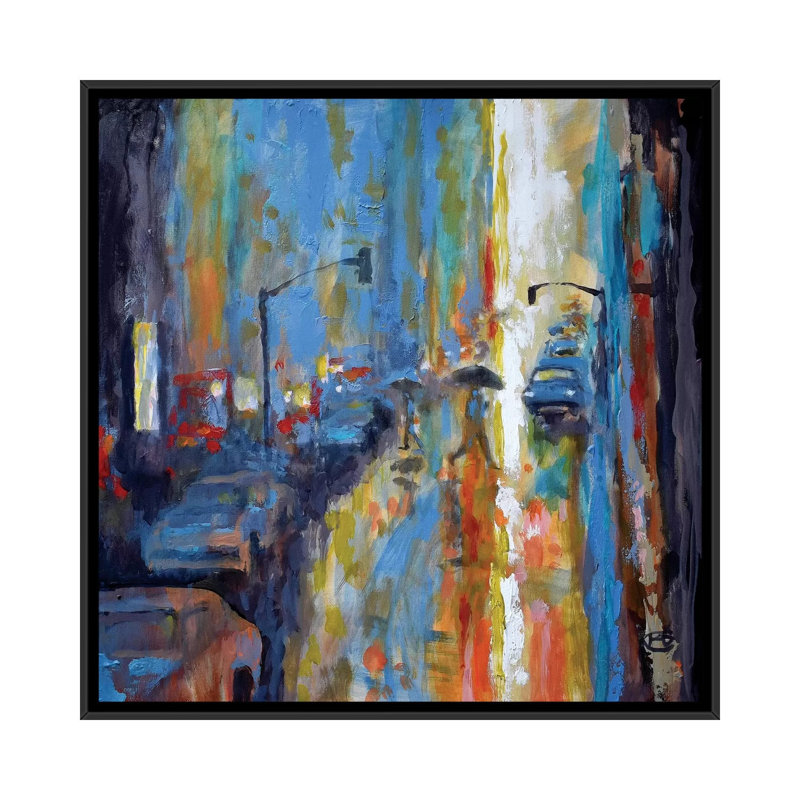 «Light Rain», reproduction sur toile, H 26 po x l 26 po x P 1,5 po, Toile avec cadre noir