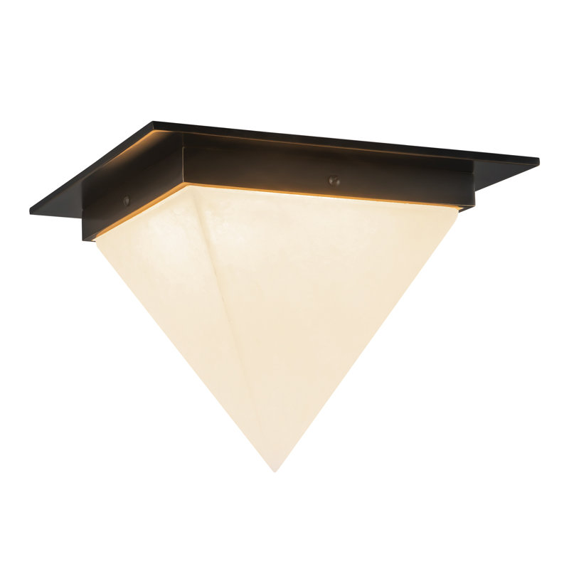 Mineral 11-in Brass Flush Mount, Oil Rubbed Bronze, Alabaster