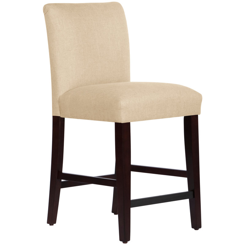 Tabouret de bar et de comptoir Hadrien, Tabouret de comptoir (siège d'une hauteur de 26 p, Espresso, Classic Sandstone Linen