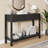2-Tier Modern Console Table with 3 Drawers, Set of 2 Black Wood Entryway Table Set for Living Room-878050903