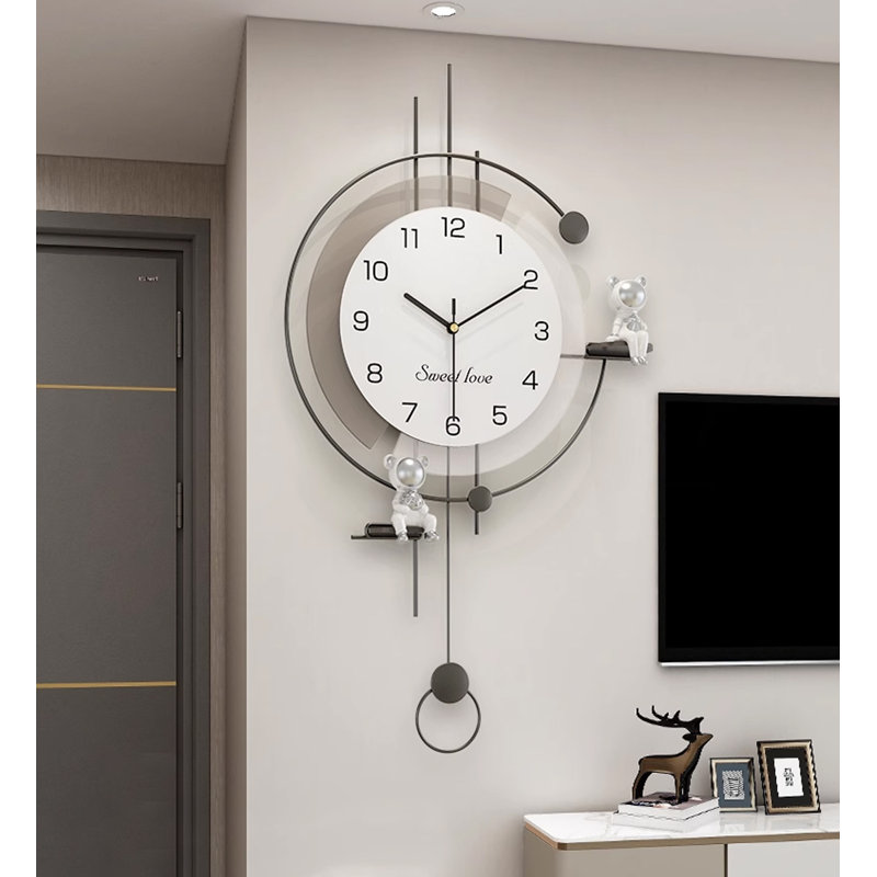 Horloges murales grises, Grand H 15,75 po x l 31,50 po x P 2,36 po