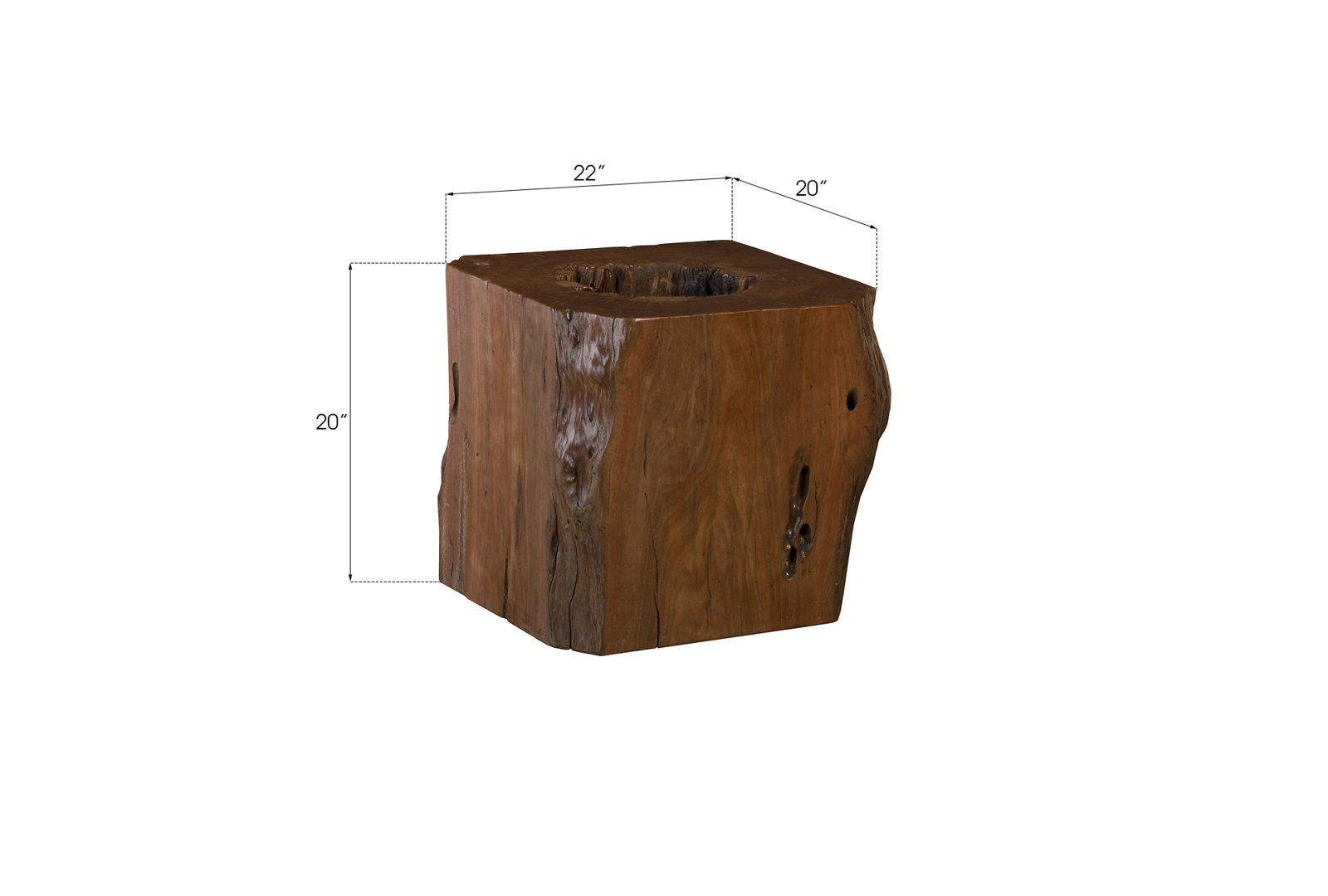 Origins Solid Wood Abstract End Table