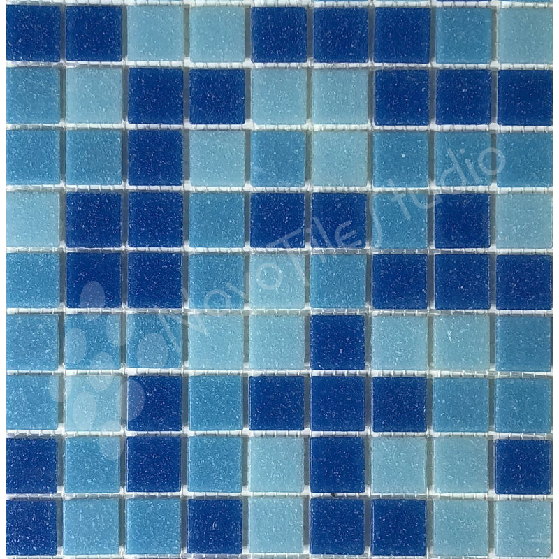 Liguria Blue 3/4" x 3/4" Glass Grid Mosaic Wall & Floor Tile