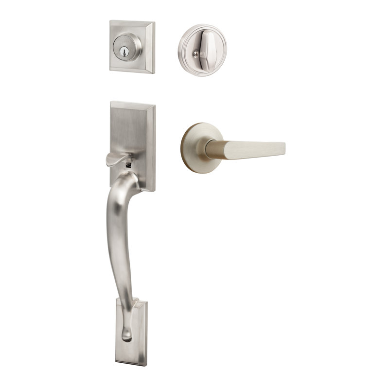 Ensemble de poignées Madison, Nickel satiné, Réversible, Levier Cedar