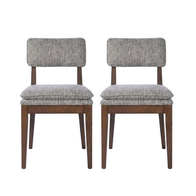 Miller Wood Side Chair With Padded Seat In Walnut (Set Of 2)