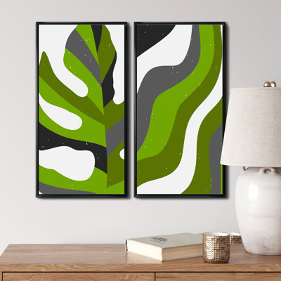 «Retro 70S Abstract Colorful Geometric Designs I», ensemble de 2 reproductions