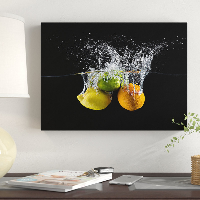Art mural sur toile tendue - Mogyorosi Stefan «Citrus Splash» pour décoration de salon, de chambre à coucher ou de bureau - 18 x 24
