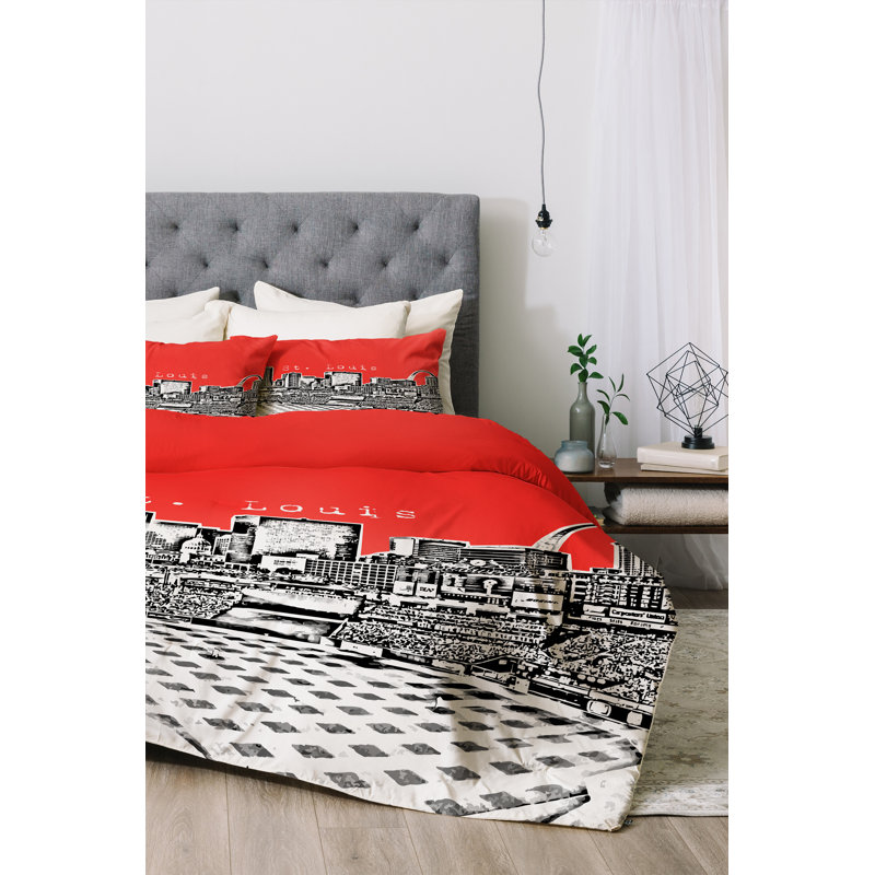 Ensemble de housse de couette St Louis, Rouge, Housse de couette pour très grand lit et 2 très 