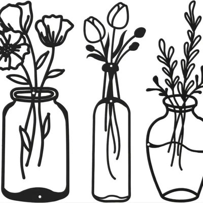 Traditional Plants & Flowers Wall Decor on Metal
