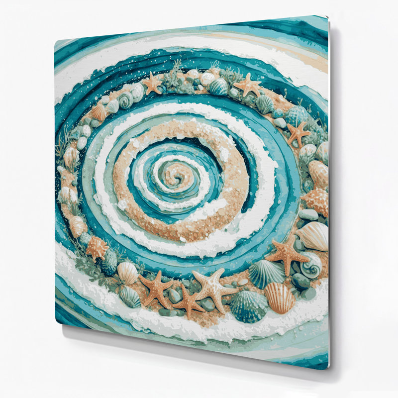 Art mural vert en métal Coastal Tide, H 32 po x l 32 po