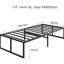 Structure de lit simple en métal de 16 pouces de taille simple TG, plateforme grand lit robuste, pas de sommier tapissier, bruit, fondation, rangement sous le lit pour lit de chambre à coucher,