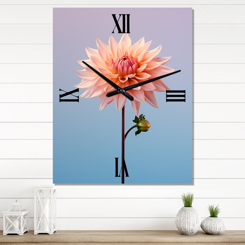 Merity - Horloge murale moderne Dahlia, Très grand