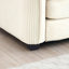 Velours côtelé moderne à 4 places: beige, pour club et bureau, facile à assembler avec coussins beige lustré et élégant