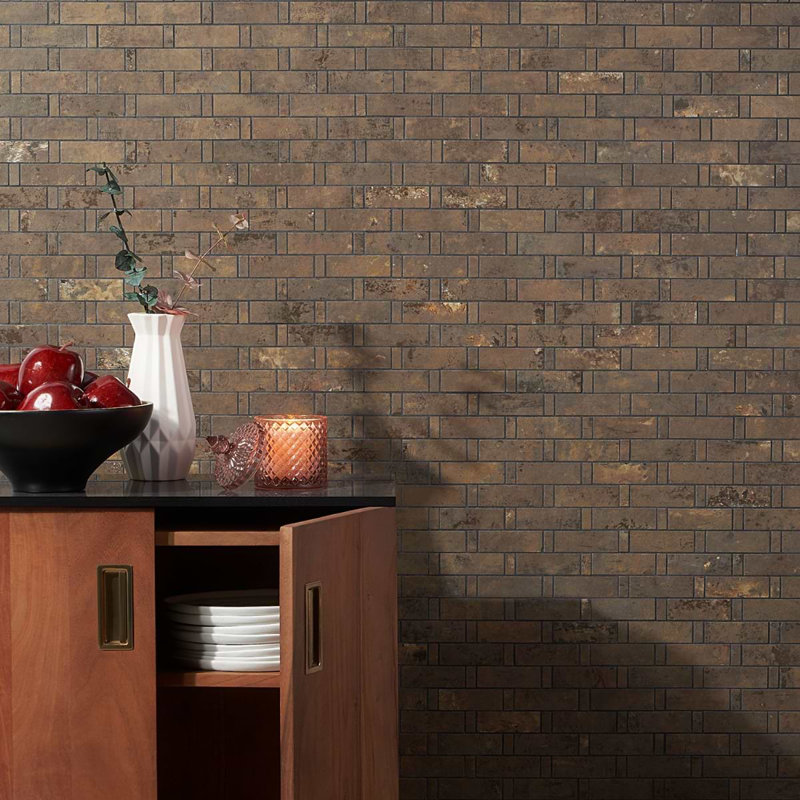 Portrait Weave Matte Porcelain Mosaic, Copper