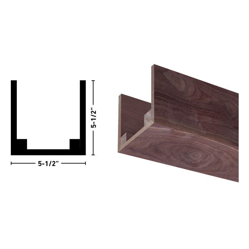 Natural Box Beam Walnut, 5.5" H x 5.5" W x 92" D