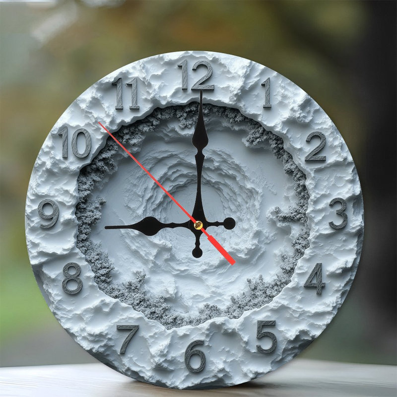 Horloge murale blanche texturée