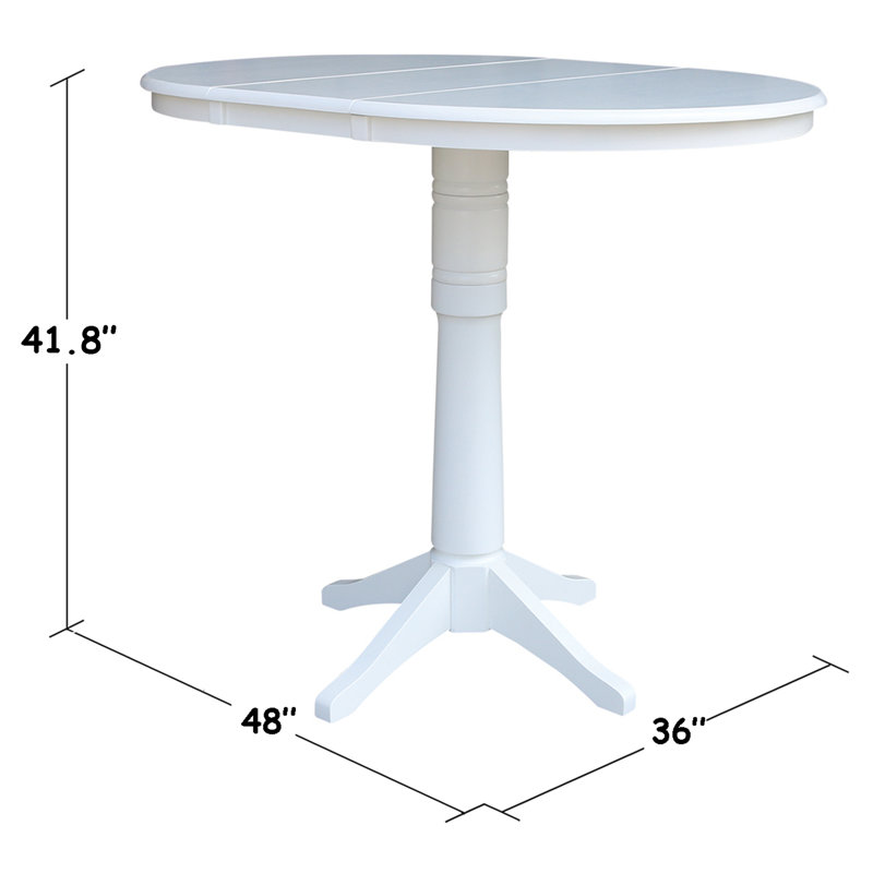 Ileia Extendable Solid Wood Dining Table, White