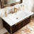 Eleen 36" x 18''  White Resin Drop-In Bathroom Sink With Flat Overflow-120911975
