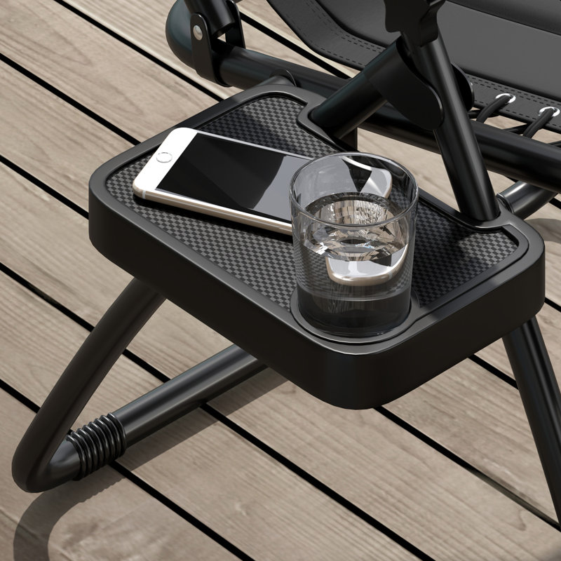 Reclining Outdoor Lounge Chair, Black