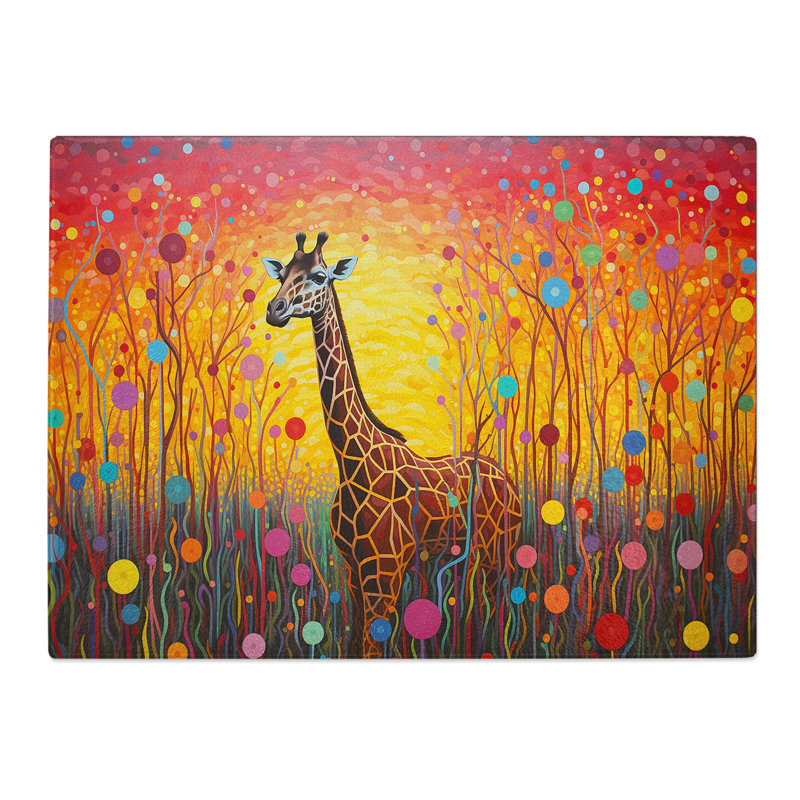 Giraffe Colour Field  Glass Chopping Board