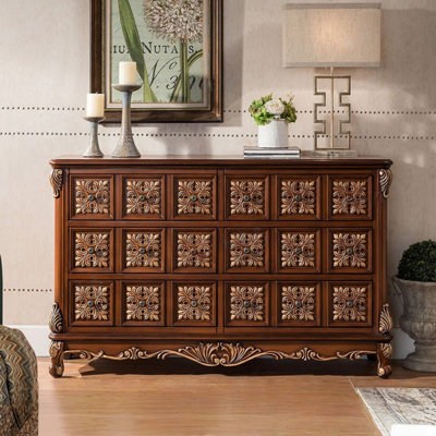 Armoire d'appoint en bois manufacturé brun massif