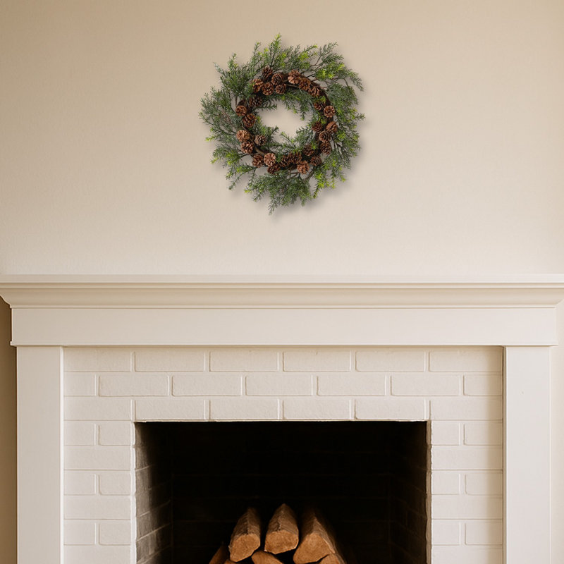 Cedar Grass and Pine Cone Wreath UV