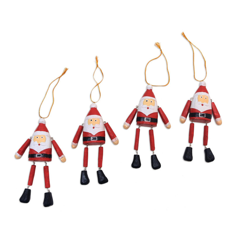 Figurine décorative à pendre en forme de père Noël (ensemble de 4)