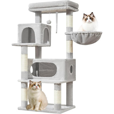 Cat Tree,48.8-Inch Cat Tower For Indoor Cats,2 Luxurious Cat Condo With Adjustable Large Hanging Baskets And Large Luxurious Perch MS029LM