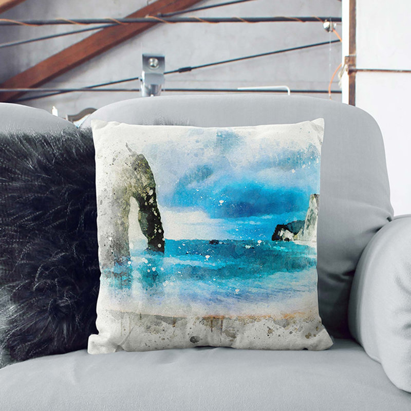 Square Throw Cushion, Stone, 40cm H x 40cm W x 15cm D