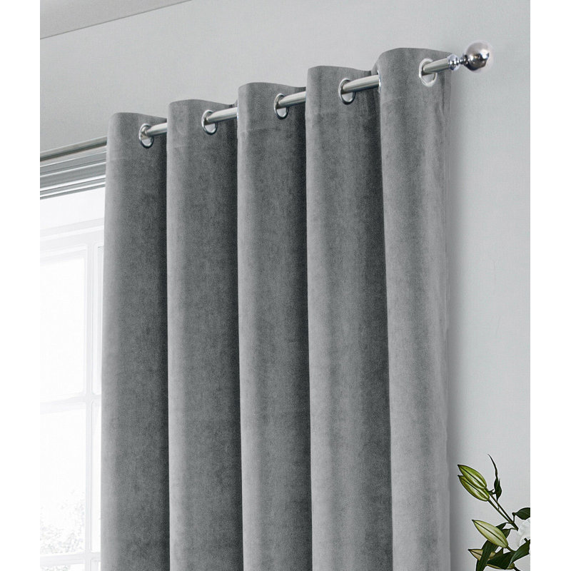 Ahnylah Blackout Curtain Pair, Grey, 168cm Width x 183cm Drop
