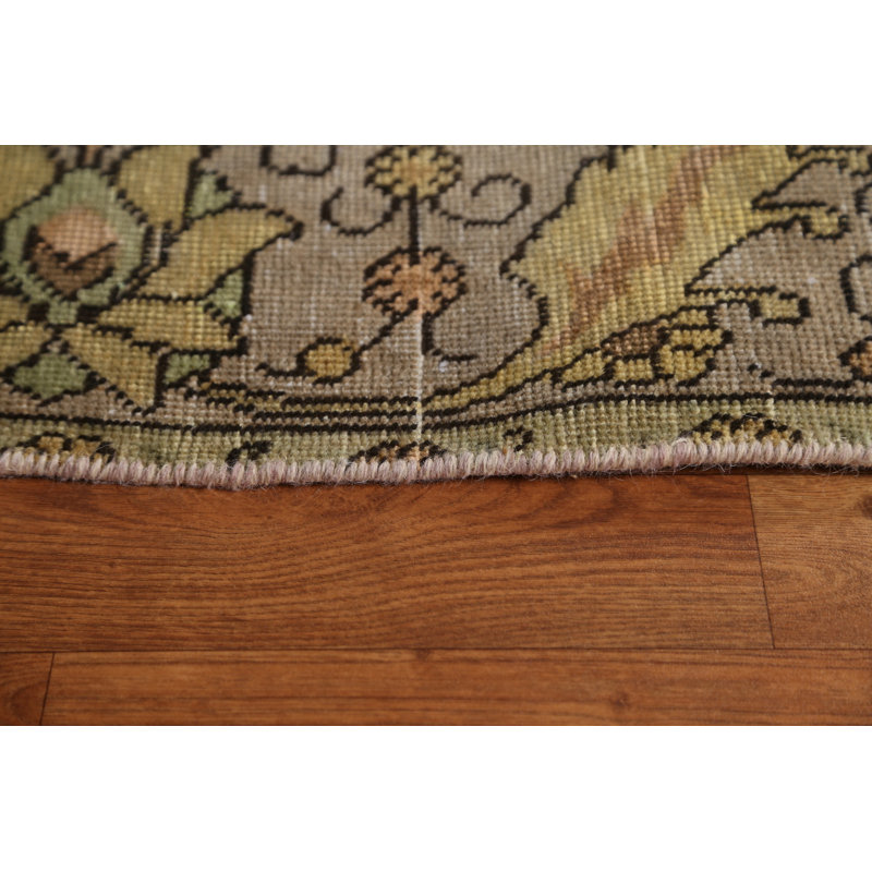Tapis brun brun en laine noué à la main Tabriz 8X11