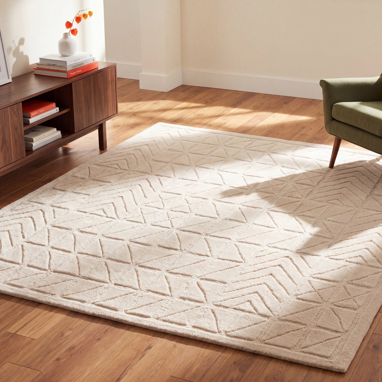 Noni Hand-Tufted Wool Geometric Rug, Square 6'