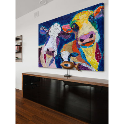 "Trois Vache" Print on Wrapped Canvas