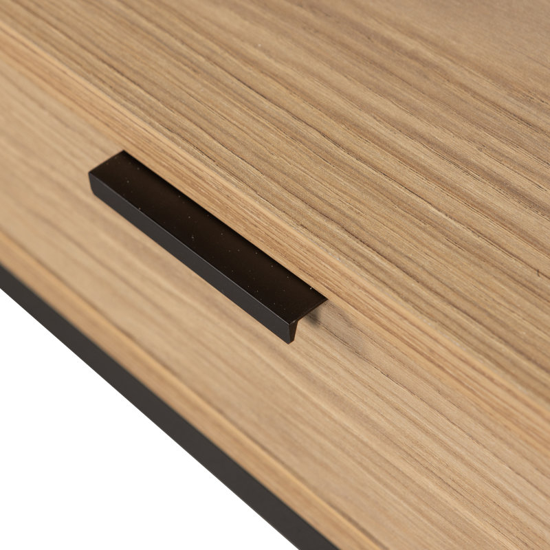 Silas Solid Wood Top Metal Base Writing Desk
