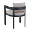 Chaise de patio en aluminium, cadre gris foncé avec coussin beige, ensemble de 2-129430129