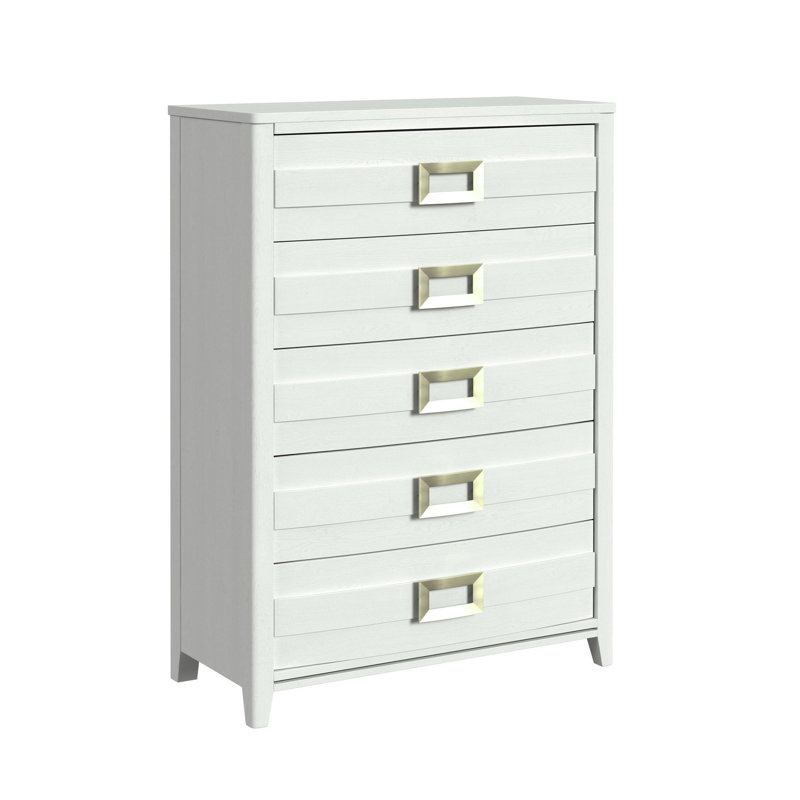 Commode blanche à 5 tiroirs Rosston