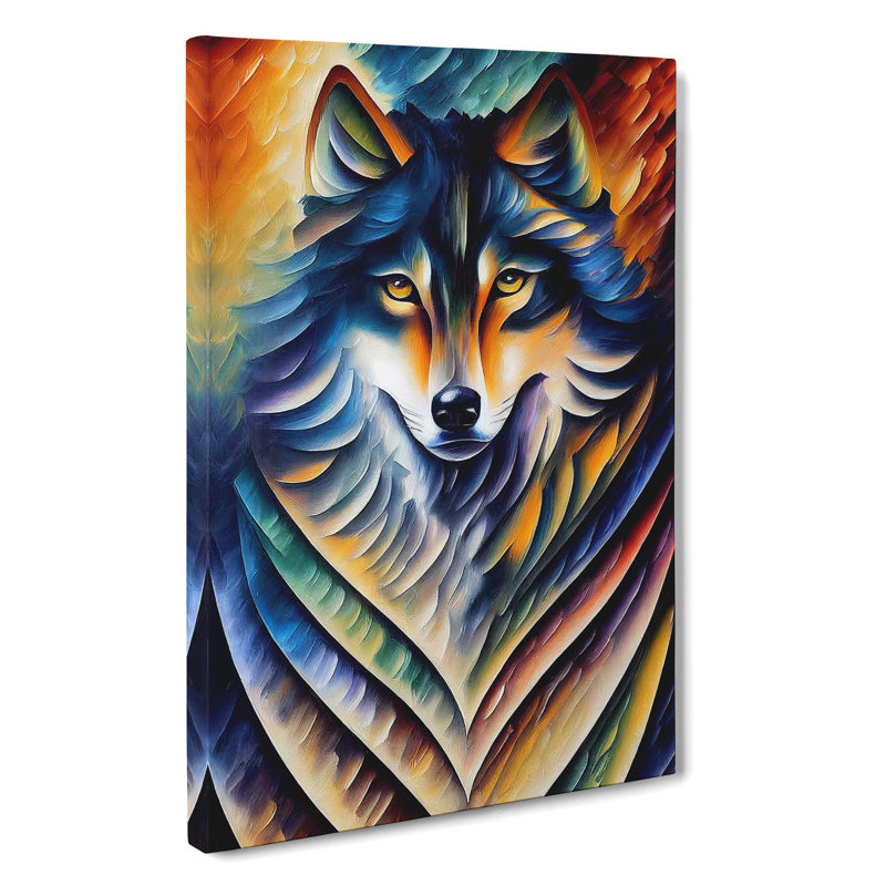 Wolf Portrait No.3 - Wrapped Canvas, 60cm H x 40cm W x 3cm D