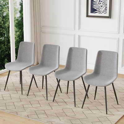 Modern Dining Chairs With Faux Leather Upholstery And Metal Legs
